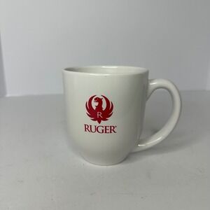Ruger Firearms Logo Coffee Mug White Ceramic Red Phoenix Emblem Collectible